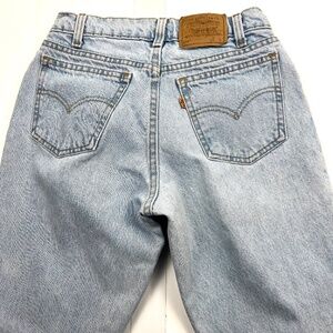LEVIS 550 Vintage Husky Boyfriend Orange Tab Capri Denim Jeans size 4 Light Blue